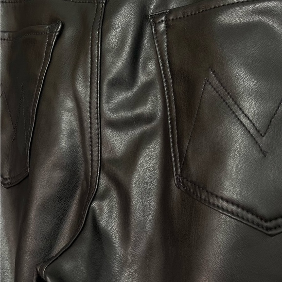 Mother Insider Vegan Leather Ankle Flare Black Pants Size 32 - Picture 10 of 16